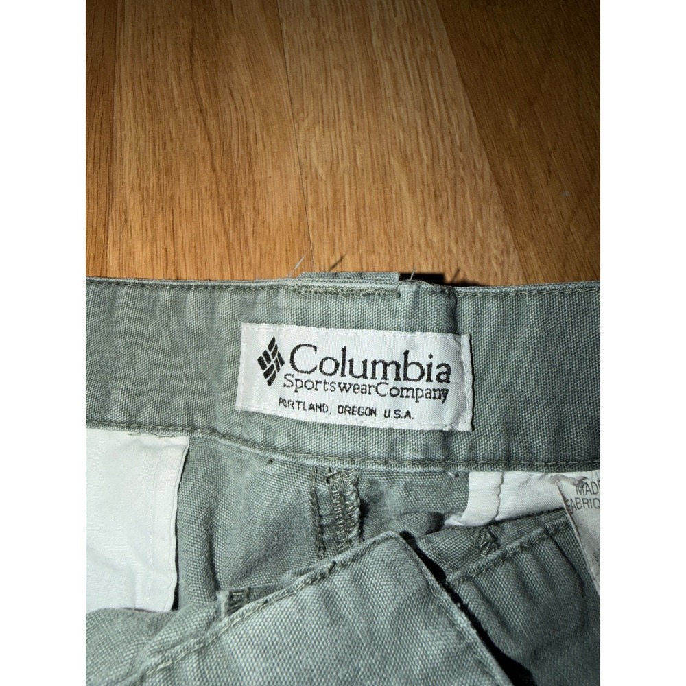 Columbia Sportswear Mens 38 Sage Green Cotton Canvas Cargo Shorts - Picture 2 of 4